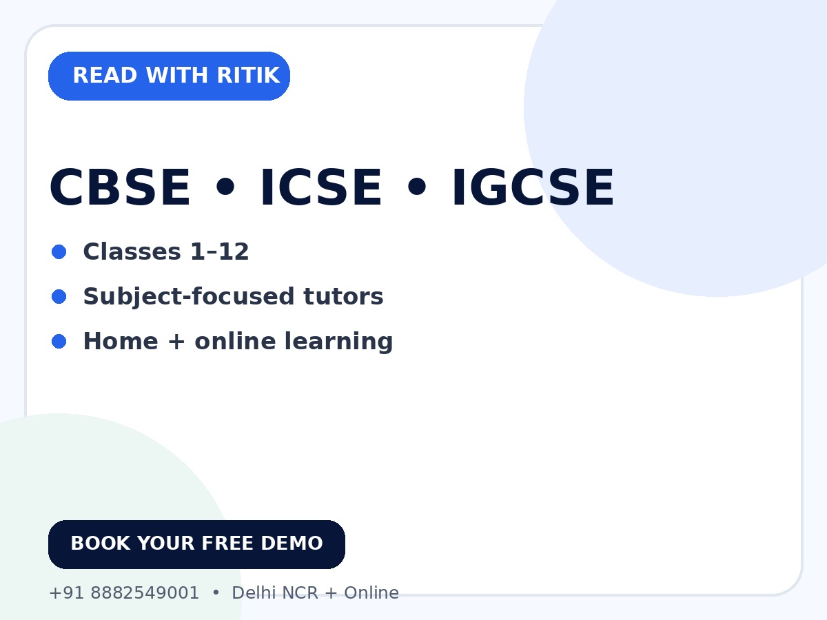 CBSE ICSE IGCSE tuition for Classes 1 to 12