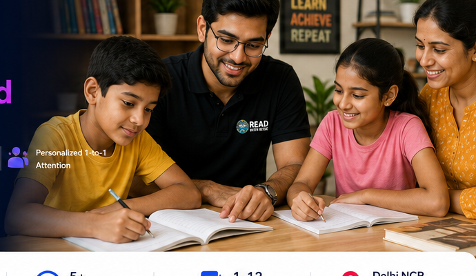 Indian tutor teaching students