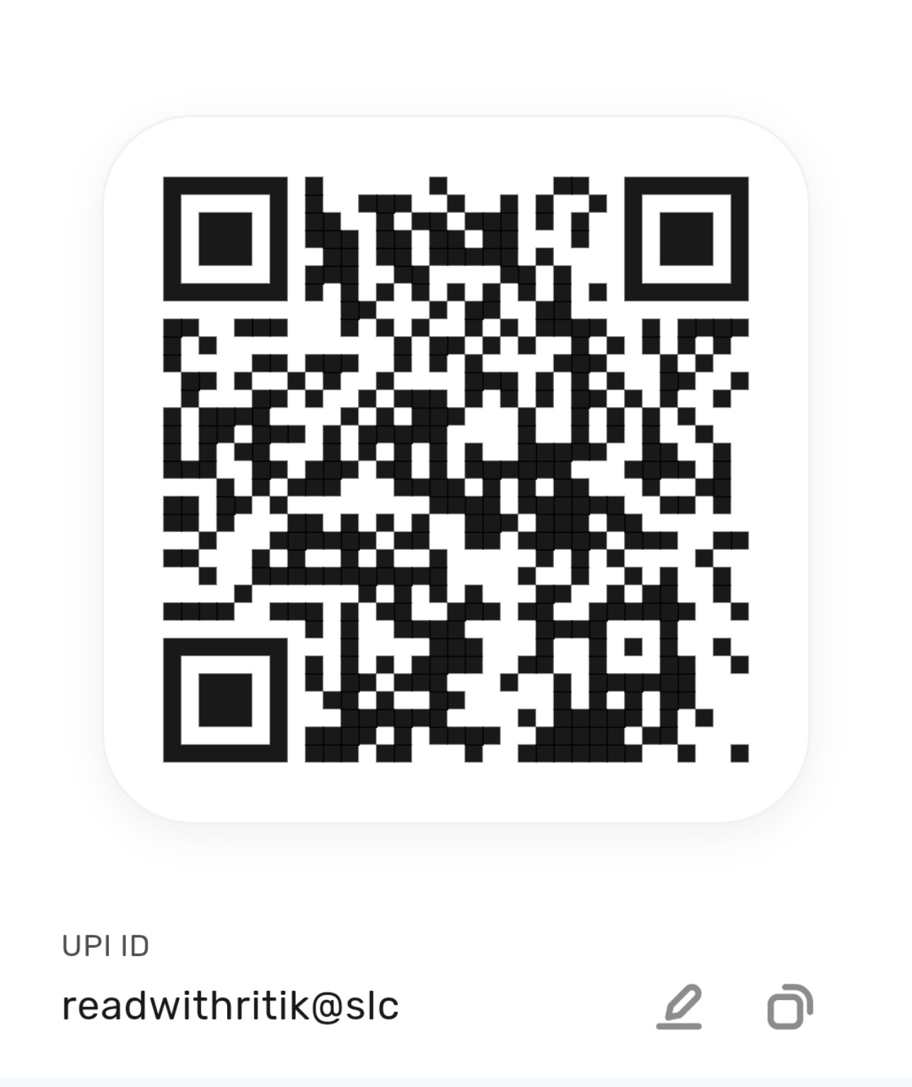 UPI QR for Read With Ritik tutor registration